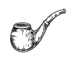 tabak roken pijp. hand- getrokken vector illustratie in schetsen stijl