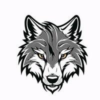 wolf hoofd illustratie logo ontwerp wolf mascotte vector