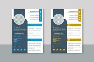 minimalistische hervat CV sjabloon met mooi hoor typografie vector