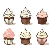 minimaal cupcakes vector