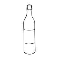 hand- getrokken wijn fles illustratie. alcohol drinken clip art in tekening stijl. single element voor ontwerp vector