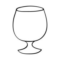 hand- getrokken wijn glas illustratie. alcohol drinken clip art in tekening stijl. single element voor ontwerp vector