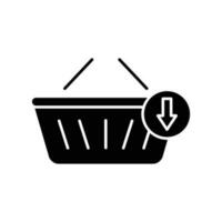 online winkel glyph icoon. bevat boodschappen doen kar met downloaden. icoon illustratie verwant naar e handel winkel. gemakkelijk vector ontwerp bewerkbaar. pixel perfect Bij 32 X 32