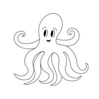 geïsoleerd tekening Octopus zwart en wit. schets vector illustratie icoon zee dieren. oceaan bewoner