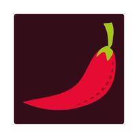 rode chili peper kruiden ingrediënt icon block en flat vector