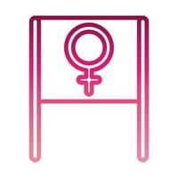 feminisme bewegingspictogram geslacht teken in plakkaat vrouwelijke rechten gradiëntstijl vector