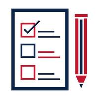 Verenigde Staten verkiezingen lijst van kandidaten om politieke verkiezingscampagne platte pictogram ontwerp te selecteren vector