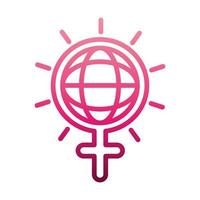 feminisme beweging pictogram symbool geslacht wereld vrouwelijke rechten verloop stijl vector