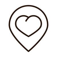 locatie aanwijzer hart liefde liefdadigheid donatie lijn icoon vector