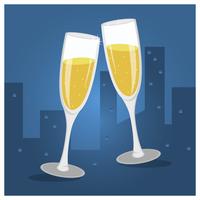 Platte champagne toast glazen vectorillustratie vector