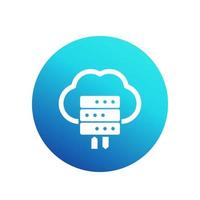 hosting vector icoon met server en cloud