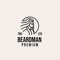 premium oude baard man vector logo ontwerp