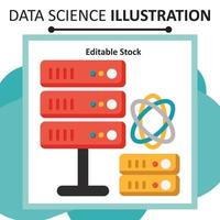 data science illustratie bewerkbaar voorraadbestand vector