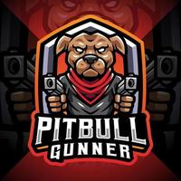 pitbull gunner esport mascotte logo vector