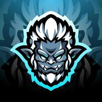 yeti hoofd esport mascotte logo ontwerp vector