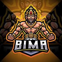 bima esport mascotte logo ontwerp vector