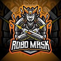 robo masker esport mascotte logo ontwerp vector