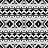meetkundig naadloos grens patroon. aztec en Navajo tribal met retro stijl. etnisch ornament patroon. zwart en wit kleuren. ontwerp voor sjabloon, kleding stof, weven, omslag, tapijt, tegel, accessoire. vector