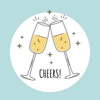 champagne toast vector
