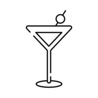 cocktail beker drinken lijn stijlicoon vector