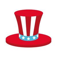 hoed met vlag van de verenigde staten van amerika platte stijlicoon vector