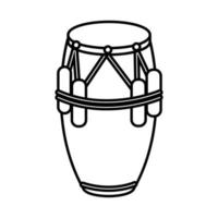 tropische bongo drum instrument lijn stijlicoon vector