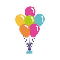 ballonnen helium zwevende platte stijlicoon vector
