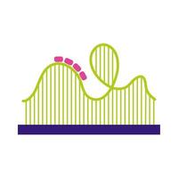 achtbaan mechanische kermisattractie vlakke stijlicoon vector