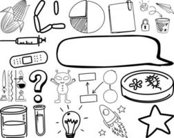 set item en symbool hand getrokken doodle vector