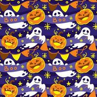 halloween, pompoen en geest. schattig afdrukken voor kinderen. naadloos patroon voor kleding stof, inpakken, textiel, behang, kleren. vector. vector