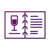wijn beker drinken in menukaart verloop stijlicoon vector