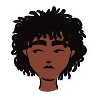 jonge afro-vrouw met lang haar in platte stijl vector