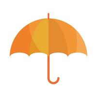 paraplu accessoire bescherming platte weerpictogram met schaduw vector