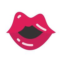 pop-art mond en lippen verrast expressie plat pictogram ontwerp vector
