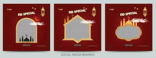 reeks van Ramadan groot uitverkoop minimalistische sociaal media post sjabloon vector