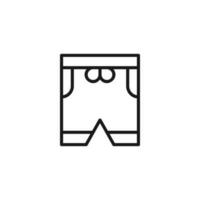 kort pictogrammen. strand shorts pictogrammen van verschillend stijlen. kleding symbool concept. vector