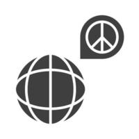 wereld navigatie aanwijzer vredesteken mensenrechten dag silhouet pictogram ontwerp vector