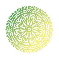 groene cirkelvormige mandala bloemen silhouet stijlicoon vector