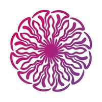 roze circulaire mandala bloemen silhouet stijlicoon vector