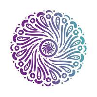 paarse ronde mandala bloemen silhouet stijlicoon vector