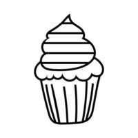 zoete cupcake lijn stijlicoon vector