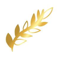 elegant grenskader met bladeren decoratie gouden gradiënt stijlicoon vector