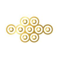 elegant grenskader met cirkels decoratie gouden gradiënt stijlicoon vector
