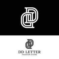 brief monogram d dd in gemakkelijk modern stijl logo vector