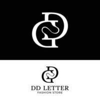 brief monogram d dd in gemakkelijk modern stijl logo vector