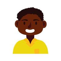 jonge afro man avatar karakter icoon vector