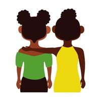 afro jonge meisjes avatars karakters icon vector