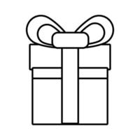 gelukkig vrolijk kerstcadeau lijn stijlicoon vector