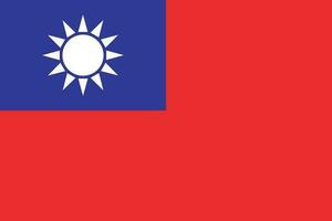 nationaal Taiwan vlag, officieel kleuren, en proporties. vector illustratie. eps 10 vector.