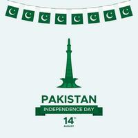 Pakistan onafhankelijkheid dag 14e augustus post voor sociaal media. Pakistan onafhankelijkheid dag vector sjabloon. eps 10 vector.